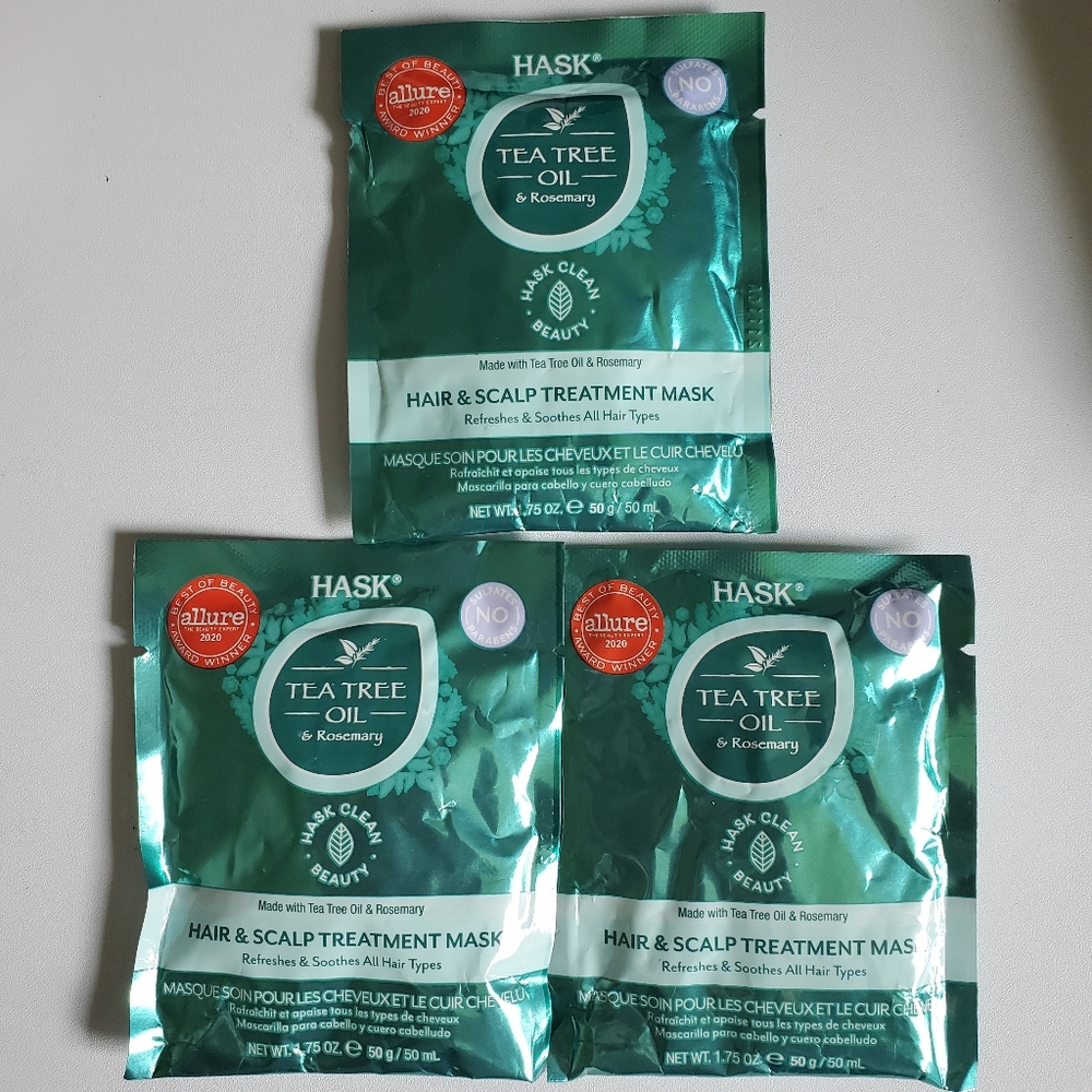 Hask tea tree oil and rosemary hair and scalp treatment mask bundle of 3 NEW
